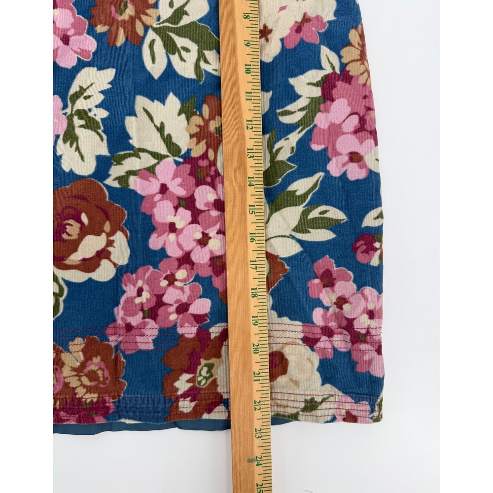 Boden Floral Corduroy Mini Skirt Blue Pink Cotton WG450 Womens Size 16L UK 20L - Picture 6 of 7